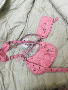 Pink Shoulder Bag with Pouch