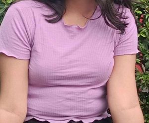 Lilac Ribbed Lettuce Edge Top