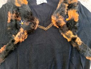 Fur Trim Sweater