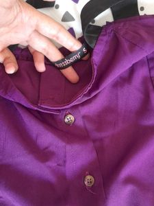 Purple Button-Down Midi Dress