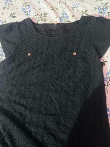 Black Lace Detail Dress