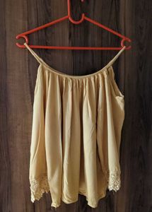 Off Shoulder Mustard Top