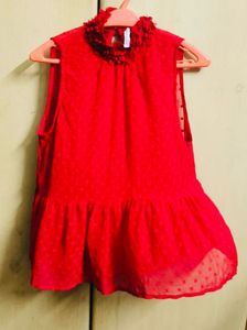 Red Ruffled Top