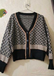 Patterned Knit Cardigan
