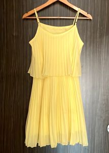 Pleated Yellow Dress