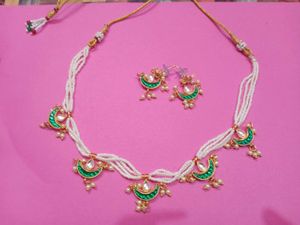 Green Crescent Necklace Set