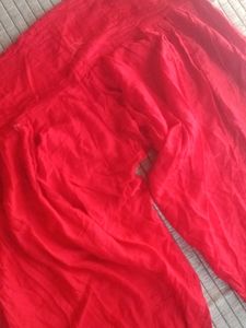 Punjabi White Red Kurta Set