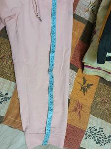 Pink Cropped Joggers And Grey Full Length Jogger