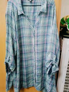 Over Size Checked Shirt