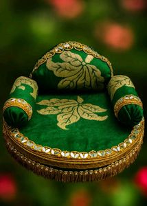 Sinhasan Green &amp; Gold  Seat