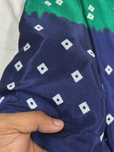 Green &amp; Blue Bandhani Saree
