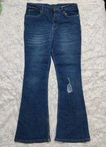 HIGH RISE BOOTCUT DARK BLUE COLOUR JEANS