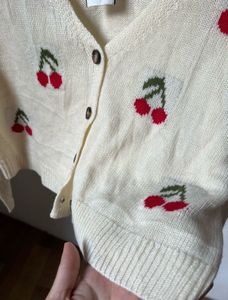 Cute Cherry Print Cardigan