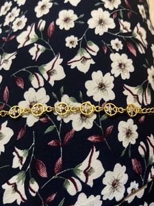 Gold-tone Floral Chain Belt