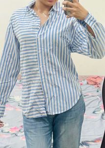 y2k fitted striped shirt