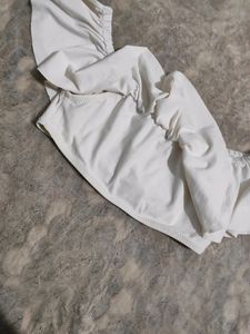 White Ruffle Off-Shoulder Top