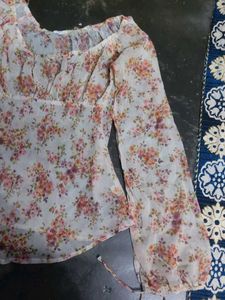 Floral Sheer Long-Sleeve Boho Top