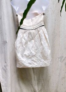 3638. Cream Strapless Mini Dress