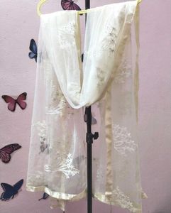 Cream Net Dupatta