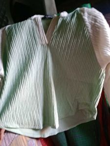 Crinkle Textured Green Top