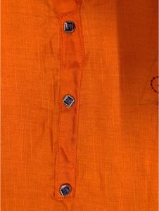 HANDWORK ORANGE SLEEVELESS KURTI