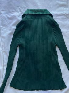 Green Embellished Top &amp; Cardigan