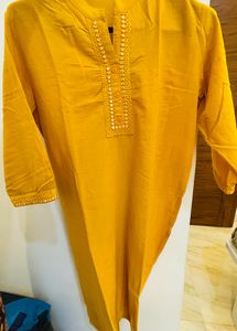 XL | Cotton kurti | Mustard Yellow