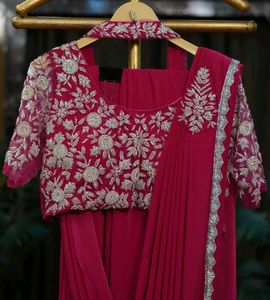 🩷 Pre-drapped Saree(Handwork Blouse)🩷