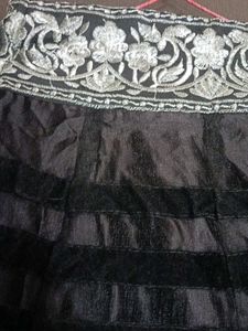 Elegant Black &amp; Silver Lehenga