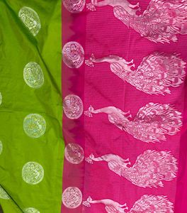Pink &amp; Green Art Silk Saree