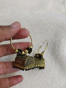 Black Oxidised Bali Jhumka