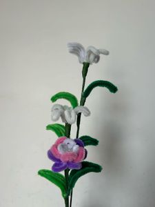 White And pink Daisy Bunch 🌸 Pipe Cleaner Flowers