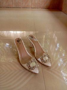 Rhinestone Clear Heels