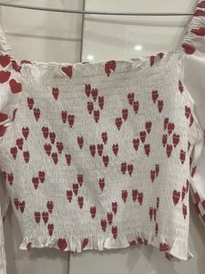 Heart Print Crop Top