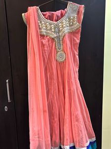 Anarkali Peach Color Brand New Suit