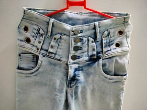 High Waist Blue Denim Jeans