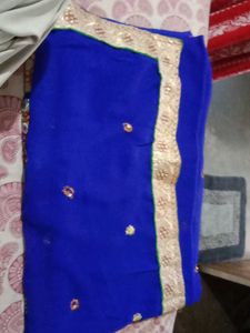 Royal Blue Embellished Saree
