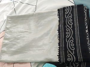 Gray Saree With Black Border For Comfortable Life