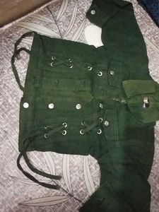 Vintage Corduroy Lace-Up Jacket