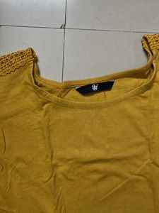 Yellow Graphic Print Tees