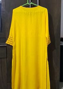 Yellow Embroidered Kurta