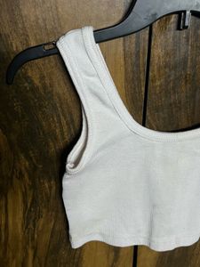 White Crop Tank Top