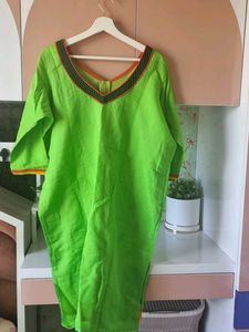 4XL Embroidery Beautiful Cotton Straight Kurti 😍
