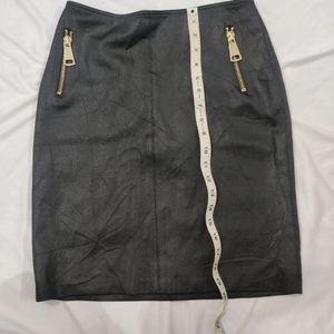 Black Faux Leather Skirt