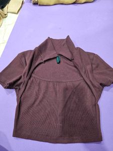 Cute Brown Crop Top
