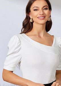 Chic White Puff Sleeve Top