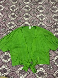 Green Tie-Front Cardigan