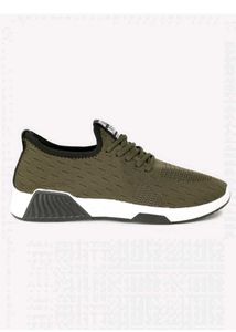 Olive Green Knit Sneakers