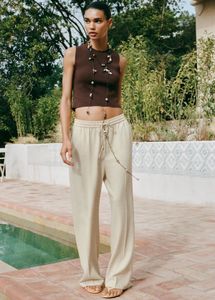 Zara Brown Peplum Tank Top