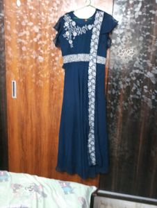Elegant Dark Green Embroidered Dress